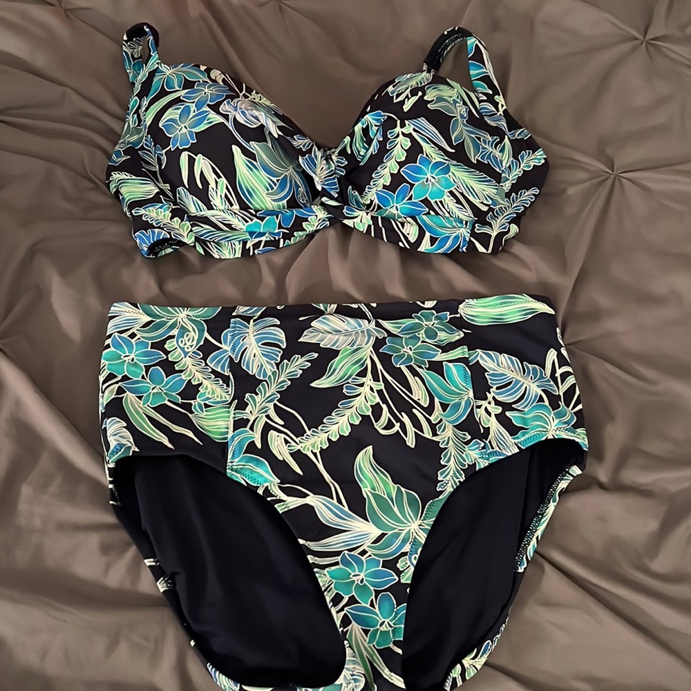 Floral High Waisted Bikini